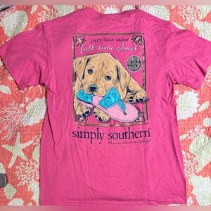 NWT Simply Southern Dog With Sandal Tee Size Medium